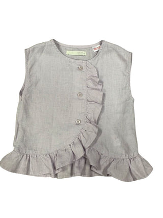 Zara Purple tank top with ruffles and Pant Set, 3y