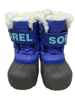 Sorel Purple Velcro Strap Boots, 6 little kid
