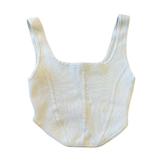 Babaton Cream sculpt knit bustier top, Women’s 2xs