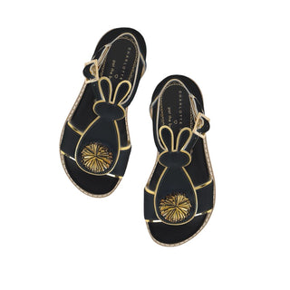 Charlotte Olympia Black Pat the Bunny with Gold Detail Flats, eu 27 little kid