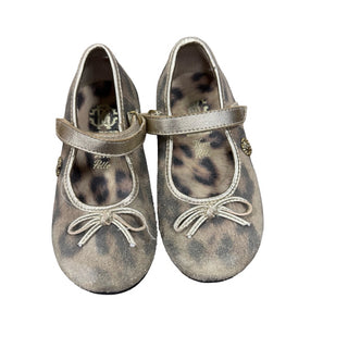 Roberto Cavalli Cheetah Ballet Flats with Bow and Strap, eu 23 little kid