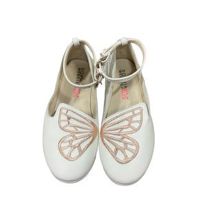 Sophia Webster Mini White Flats with a Strap and Rose Gold Butterfly Embroidered, eu 29 little kid