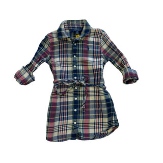 Ralph Lauren Plaid Button Down Dress with Belt, 2 years
