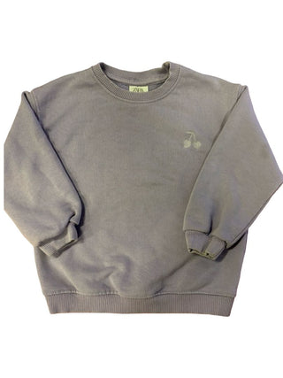Zara Purple crewneck with small cherry, 18-24 months