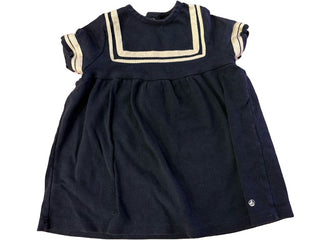 Petit bateau Navy and white shirt/dress, 6m