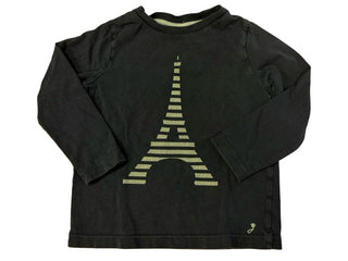 Jacadi Navy long sleeve with silver Eiffel Tower, 3A