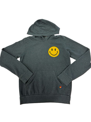 Aviator Nation Black sweatshirt with yellow similey face, 14