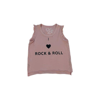 Chaser Pink Top with I Heart Rock & Roll, 6 years