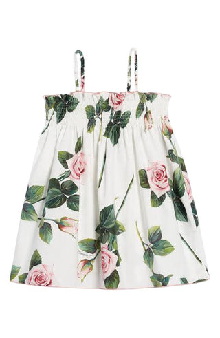 Monnalisa White Floral dress, 10 years
