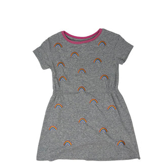 Andy & Evan Rainbow speckled grey dress, 4 years
