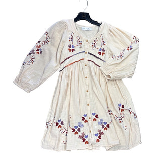 Zara Cream boho dress w/embroidered hearts, 8 years