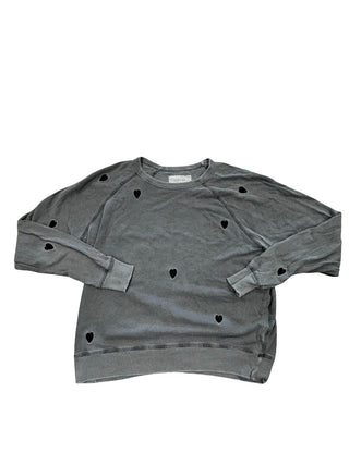 The Great Oversized gray sweater with black hearts, womens1