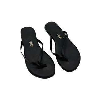 Tkees black flip flops, 1 big kid