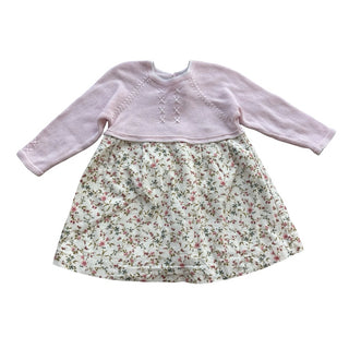 Tutto Piccolo  Pink floral dress, 12 Months