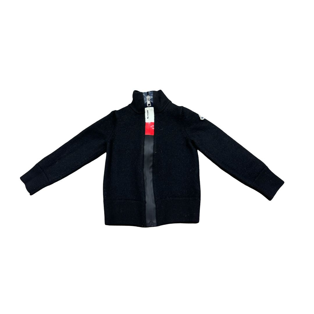 Moncler Full Zip Black Sweater, 6 years ( small fit)