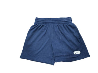 Nike Navy mesh shorts with sliver logo, youth small