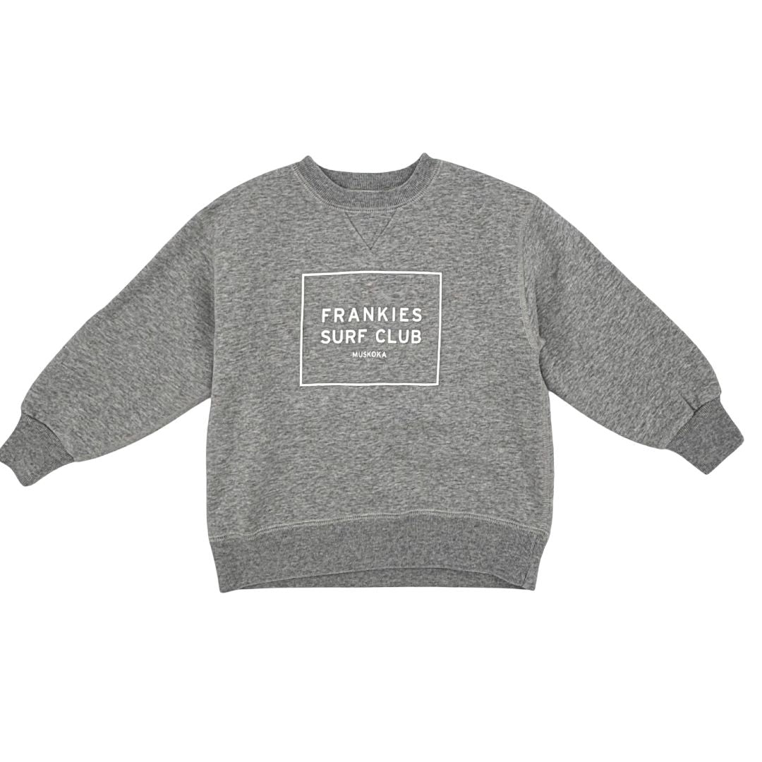 Frankies Surf Club Muskoka grey crewneck sweatshirt, kid medium