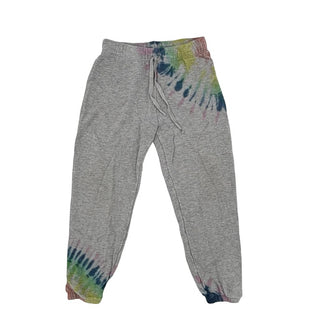 Flowers By Zoe grey/rainbow tie dye top/pant set, medium