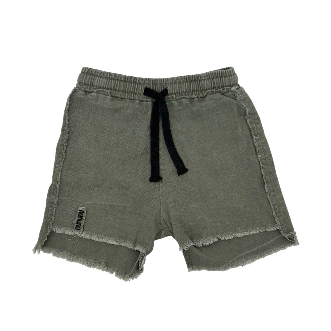 Nununu green chino shorts, 6-7 years