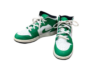 Nike Green and White High Top Sneakers, 6.5 big kid