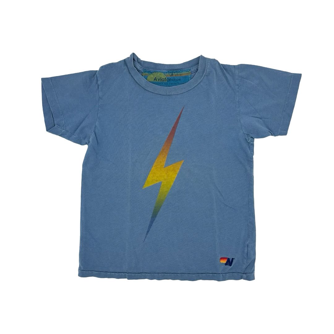 Aviator Nation blue lighting bolt tshirt, 6 years