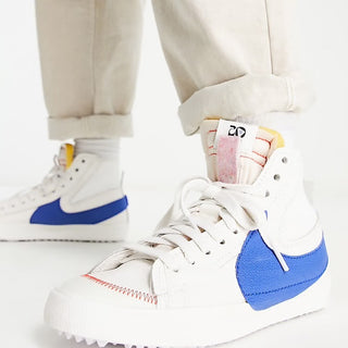 Nike Nike Blazer Mid '77 Jumbo sneakers in white and blue, 7.5 big kid