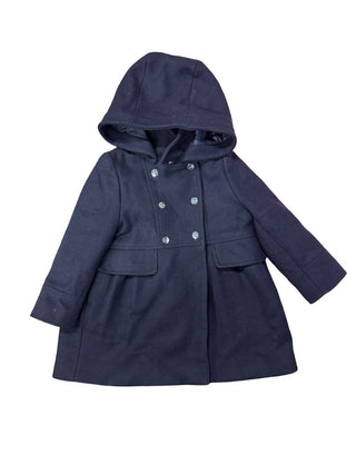 Jacadi Navy Blue Double Breasted Peacoat with Hood, 4 years
