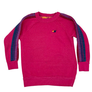 Aviator Nation hot pink w/purple strip crewneck sweatshirt, 8 years