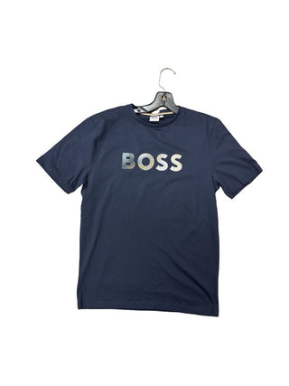 Hugo Boss Navy Blue Logo Tee - New With Tags, 16 years