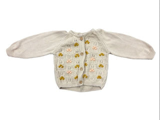 The New Society 3D Knit Tan Cardigan with Bubble Knit Details, 18 months