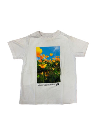Nike  White Tee with Move With Nature Graphic, Youth Medium
