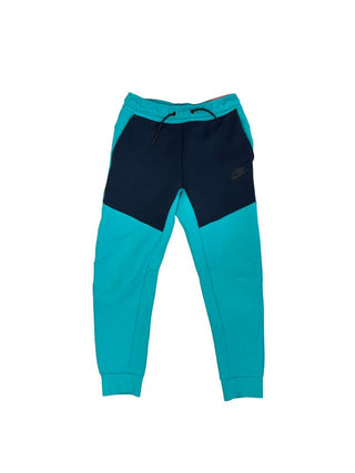 Nike Navy and Teal Colourblock Sweatpants , medium youth