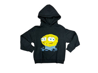 Uniqlo Black Hoodie Sweatshirt with Spongebob Graphics, 11-12 years