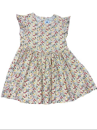 Petit Bateau Floral Print Flutter Sleeve Dress, 4 years