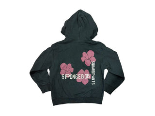 Uniqlo Black Hoodie Sweatshirt with Spongebob Graphics, 11-12 years