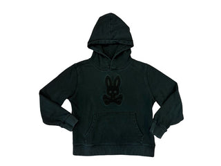 Psycho Bunny Black Hooded Sweatshirt with Terrycloth Logo, 10-12 years