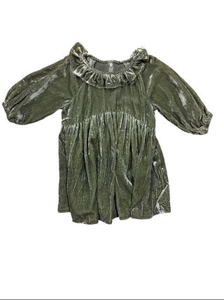 Noralee Green Velvet Collared Dress, 2 years