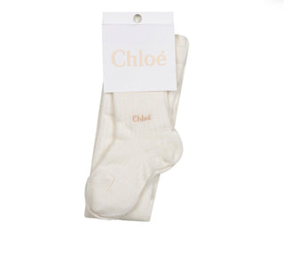 Chloe New w/tags cream ribbed tights, 25 little kids