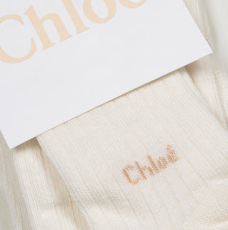 Chloe New w/tags cream ribbed tights, 25 little kids