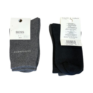 Hugo Boss New w/tags two pack grey/black socks, 29/30 youth