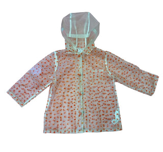 Zara Clear w/red floral rain jacket, 4-5 years