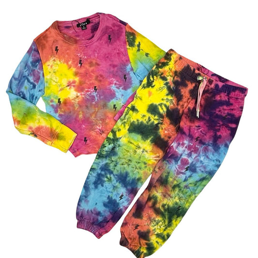 Flowers By Zoe rainbow tie dye w/lightning bolts set, small
