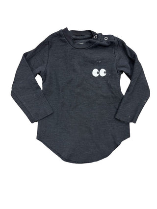 Nununu Black Knit Longsleeve with Eyes, 18-24 months