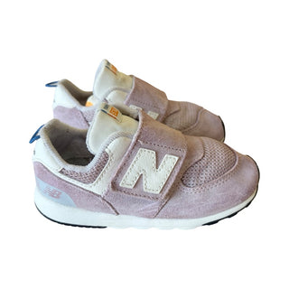 New Balance 574 hook and loop sneakers in pink, 8 little kids