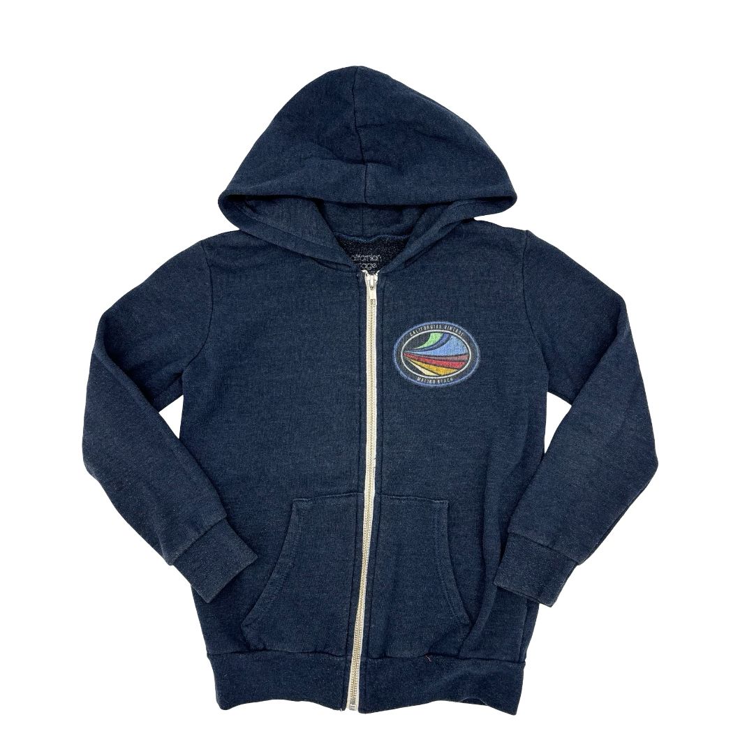 Californian Vintage navy blue Malibu Beach zip up, 8 years