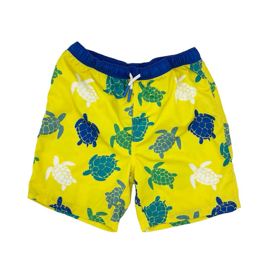 Mini Boden yellow turtle swim shorts, 9-10 years