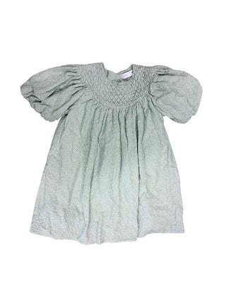 Zara Green Embroidered Dress with Smocking Detail, 4-5 years