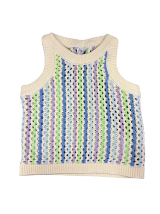 Gap Open Knit Top with Green, Blue and Purple, 6-8 years