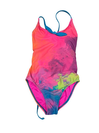 Limeapple Tie Dye Print Swimsuit with Back Details, 7 years