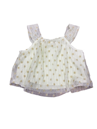 Zara Green Tulle and Velvet Dot Top, 6 years